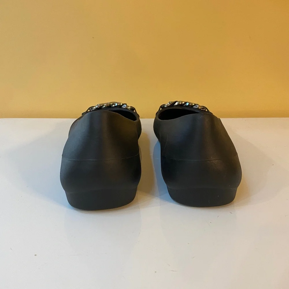 BLACK CROCS BALLET FLATS SIZE 8 - EXCELLENT CONDITION - Picture 4 of 7